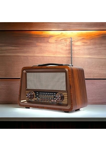 Ahşap Eskitme Görünümlü Bluetooth Hoparlör Mp3 Çalar Müzik Kutusu Nostaljik Radyo fırsatları