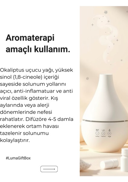 Okaliptus Uçucu Yağı 10 ml %100 Saf Ve Doğal - Eucalyptus Essential Oil