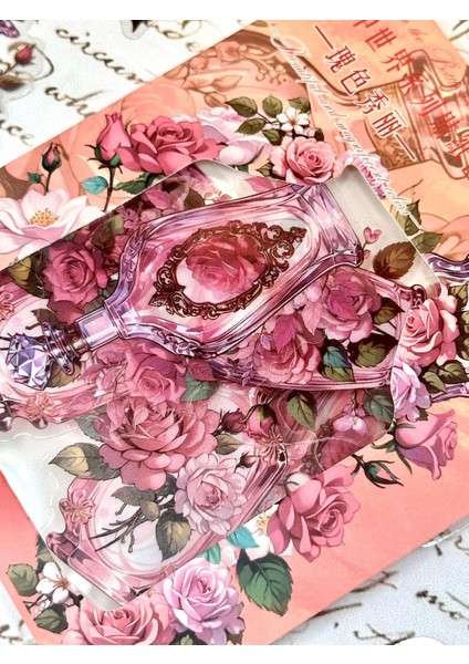Vintage Gül Şişesi–romantik Dokunuş Temalı Sticker Seti 30 Adet/bullet Journal/etiket/çıkartma indirimleri