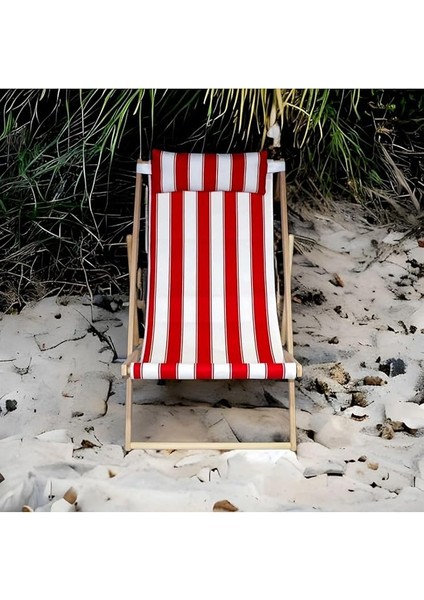 Ahşap Tasarım Katlanır Kamp Sandalyesi Şezlong Her Koşula Uygun Tekli Dinlenme Koltuğu Kırmızı modelleri