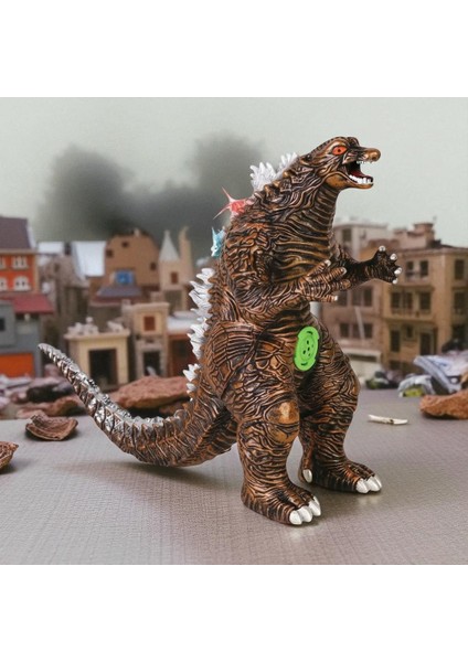 Gerçek Görünümlü Özel Dokulu Kükreyen Işıklı Godzilla & Kong Giant Godzilla Ejderha Figür Oyuncak R