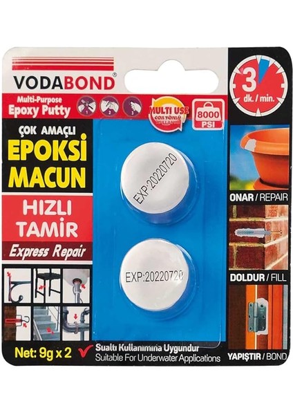 53.03.049 Epoksi Macun Yapıştırıcı, Beyaz