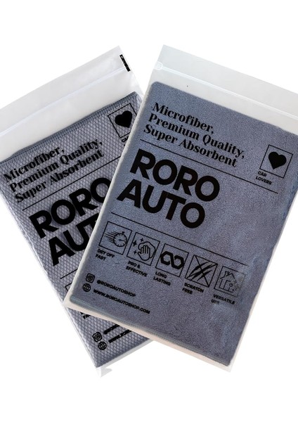 Auto Mikrofiber Araç Kurulama Havlusu (50X70) &amp; Cam Bezi (50X70) Araç Yıkama Seti