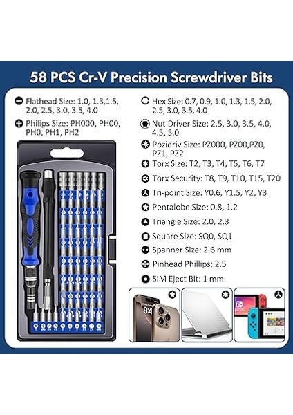 62'si 1 Arada Hassas Tornavida Seti, Manyetik Mini Hassas Alet Seti, Bilgisayar, Iphone, Ipad, Dizüstü Bilgisayar, Ps4, Ps5, Xbox, Telefon, Macbook Vb. Için Onarım Alet Seti fiyatları