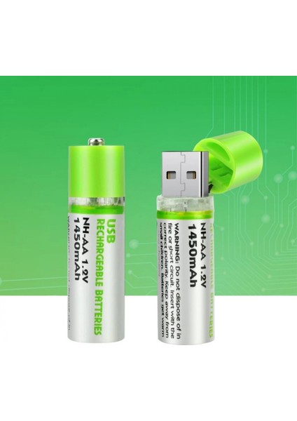 USB Şarjlı 1450MAH Aa 1.2V Lityum Kalem Pil 2’li Set Dönüşümlü Batarya fırsatları