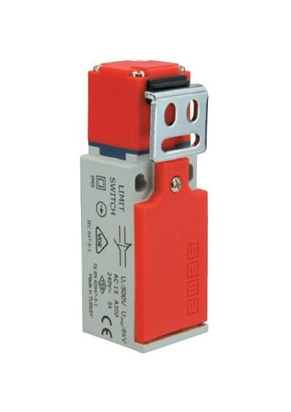 L5K23LUM321 Kıvrık Metal Anahtarlı Emniyet Güvenlik Sivici Ani Hareketli, 1 Nk+1 Na 2 Kutuplu