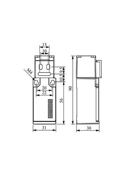 L5K23LUM321 Kıvrık Metal Anahtarlı Emniyet Güvenlik Sivici Ani Hareketli, 1 Nk+1 Na 2 Kutuplu fiyatları