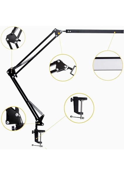 LED Masa Lambası, Kelepçeli Ayarlanabilir Salıncak Kol Lambası, Göz Bakımı Okuma Işığı, 10 Parlaklık Seviyesi, 3 Aydınlatma Modu, Ev Ofis Adaptörü Için Hafıza Fonksiyonu Lambaları (Siyah) indirimleri