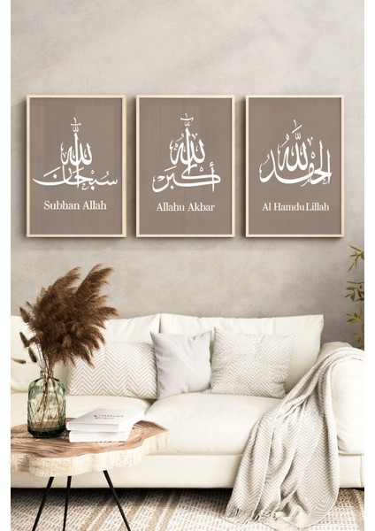 🌿 Islami Hat Sanatı 3’lü Tablo Seti – Subhan Allah • Allahu Akbar • Elhamdülillah 🌿 CRV1241 23 x 32 fırsatları