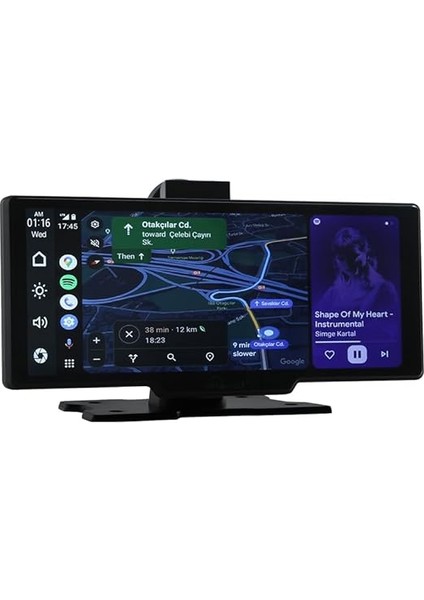 10" Taşınabilir Carplay &amp; Android Auto, Ön &amp; Arka Kameralı Torpido Üstü Araç Multimedya (OT-N91C) fiyatları