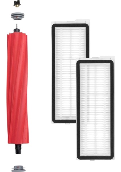 Roborock Qrevo S Robot Süpürge Uyumlu 1 Adet Ana Fırça - 2 Adet Hepa Filtre Yedek Parça Seti