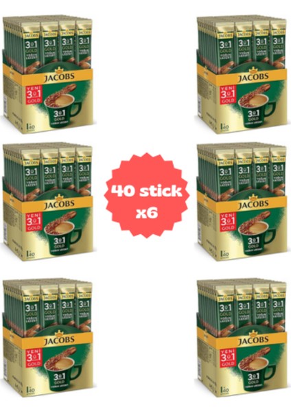 3in1 Yoğun Lezzet 18 gr 40'lı Paket 6 Adet