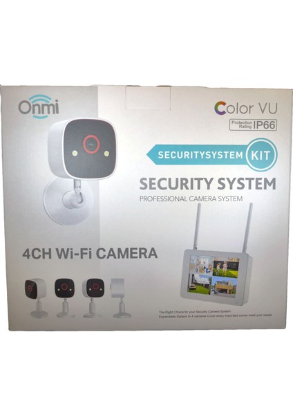 BSM400 4 Kanal Nvr + 3mp 4 Kamera Full Color Mik. + 10" LCD Wifi Set