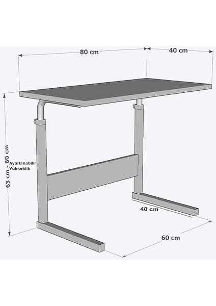 Yükseklik Ayarlı Çalışma Masası Dikiş Masası Hasta Yemek Masası Laptop Sehpası fiyatları