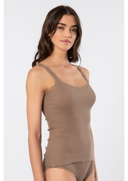 Türen Kadın Likralı Dantelli Ip Askılı Kaşkorse 926/VIZON fiyatları