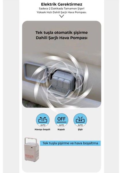 Pratik Hızlı Kendi Kendine Şişen Otomatik Tek Kişilik Şişme Yatak Konforlu Uyku modelleri