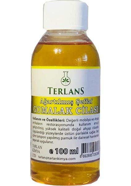 Ağartılmış Şeffaf Doğal Gomalak Cilası 100 ml Shellac Bleached