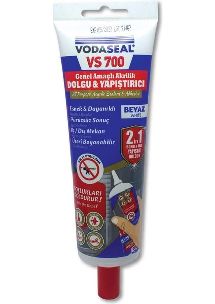 53.01.090 Vs 700 Akrilik Mastik, 400G, Beyaz