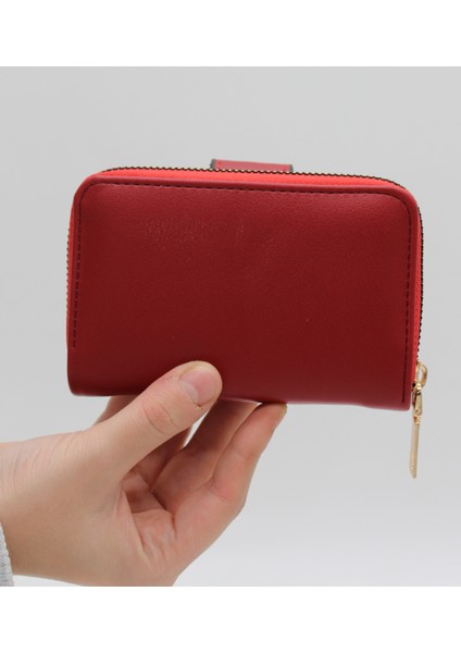 Bozuk Para Gözlü Bol Kartlıklı Kırmızı Mini Kadın Cüzdanı fiyatları