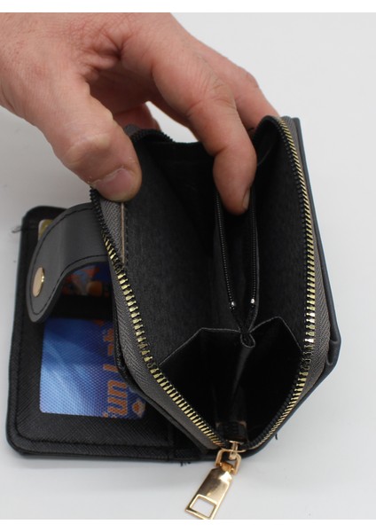 Bozuk Para Gözlü Bol Kartlıklı Kırmızı Mini Kadın Cüzdanı