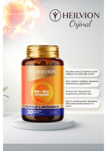 Vitamin B12 (Metilkobalamin) Folik Asit (Metilfolat) 30 Dil Altı Tablet (B12-B9) fiyatları