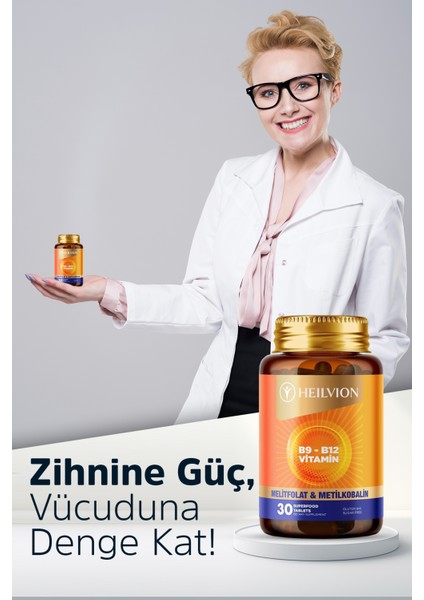 Vitamin B12 (Metilkobalamin) Folik Asit (Metilfolat) 30 Dil Altı Tablet (B12-B9) modelleri