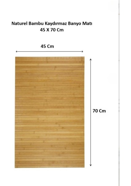 Doğal Bambu Kaydırmaz Banyo Matı – 45X70 cm | Suya Dayanıklı, Hijyenik ve Şık Zemin Paspası