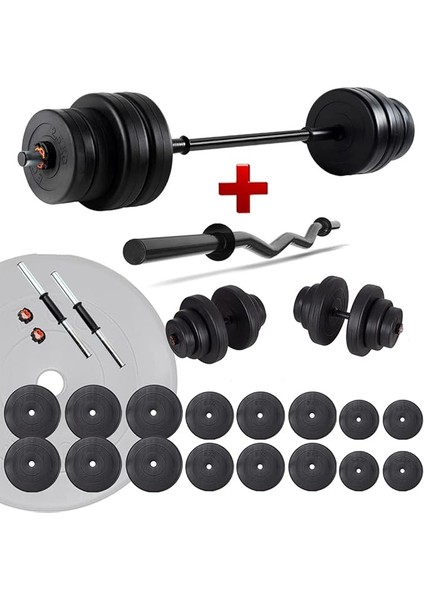 108 kg Z Bar Halter Seti ve Dambıl Seti Ağırlık Fitness Seti