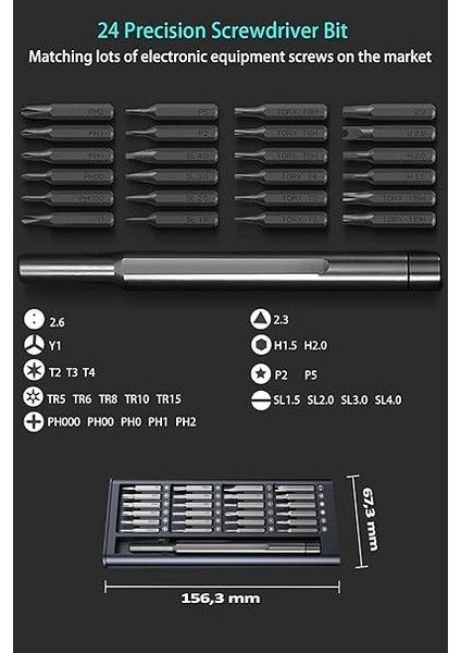Mini Tornavida Seti Özel Kutulu 25 Parça Profesyonel Masa Telefon Gözlük Saat Tamir Seti Yıdız Torx fiyatları