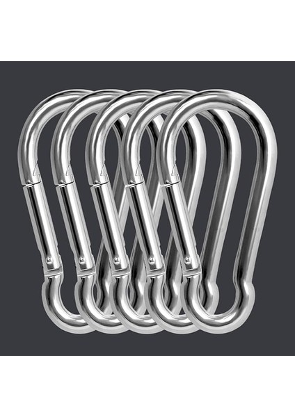 Karabina 12 mm Yaylı Kanca Paslanmaz Çelik Kilit Olta Dağcılık Kamp Malzemeleri Salıncak Anahtar Askı Kilidi 5 Adet