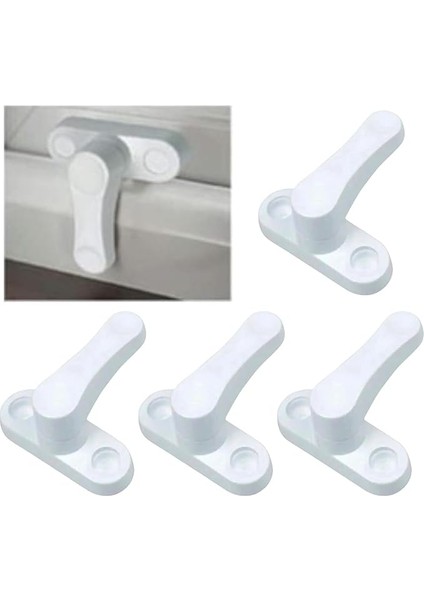 5 Adet Kapı Pencere Hırsız Çocuk Emniyet Kilidi Güvenlik Mandalı Pvc Çekmeli 360 Derece Dönebilir