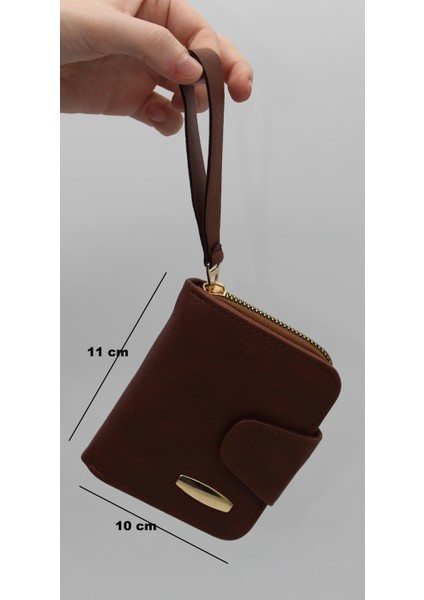 Elcikli Bozuk Para Gözlü Bol Kartlıklı Vizon Mini Kadın Cüzdanı fiyatları