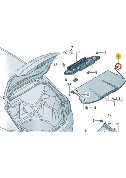 Deponuz (1178) Bagaj Pandizot Askı Pimi 1M6867574 (1 Adet) Volkswagen Polo ile Uyumlu fırsatları