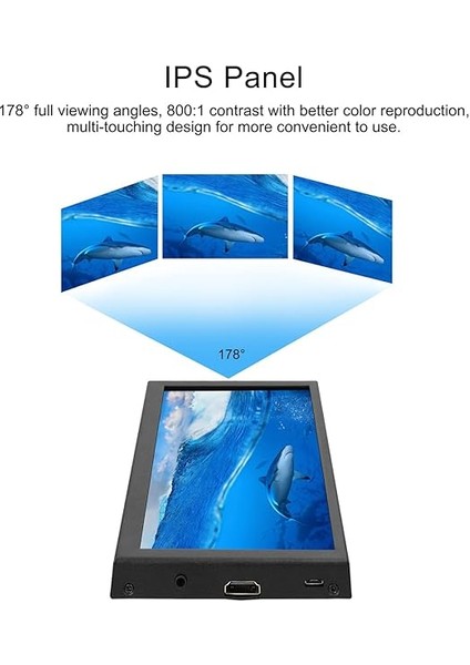 Inç Dokunmatik Ekran Taşınabilir 1024 * 600 Çözünürlük IPS Panel LCD Kapasitif Dokunmatik Ekran Hoparlörler ile Izleme Ekranı fiyatları