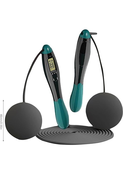 Çift LED Dijital Sayaçlı 4 Modlu Akıllı Çelik Ip Atlama Fitness Kondsiyon Yeşil