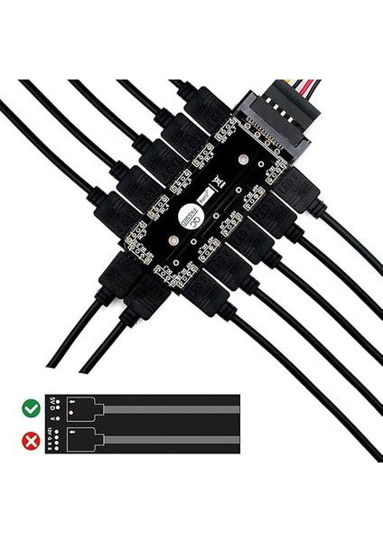 Argb Controller, 1 Ila 11 Bağlantı Noktası Argb Hub, 5 V, 3 Pin Rgb LED Dağıtıcı Hub, Sata/ıde Bağlantı Noktası Destekli fırsatları