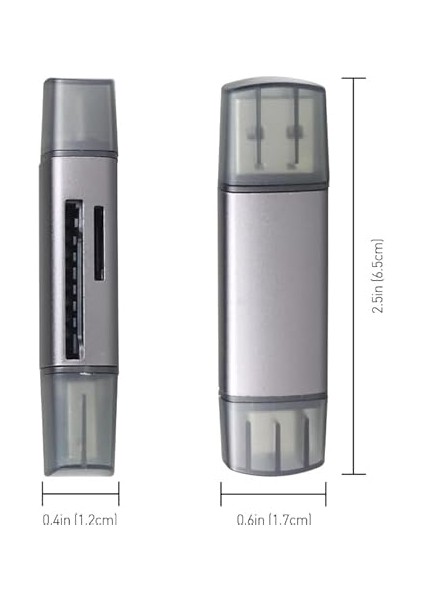 2'si 1 Arada USB 3.0 &amp; Type-C Sd Kart Okuyucu | Tf/sd/sdxc/sdhc Kartları Destekler | Pc, Dizüstü, Android Telefon ile Uyumlu Çift Konnektörlü Hafıza Kartı Adaptörü fiyatları