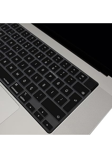 MacBook Türkçe‑q Klavye Koruyucu | Açık Pembe | Siyah| Şeffaf Silikon Kapak M1/m2/m3 Touch Id Uyumlu – Toz, Dökülme ve Çizilmelere Karşı Koruma Siyah fırsatları