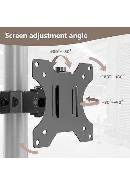 17 "-32" Ekranlar Için Evrensel Braket Kutup Dağı 8kg'a Kadar Destekler, Tam Hareket Kutup Montajlı Monitör Kolu 75X75 ve 100X100MM Vesa Plakası ile Uyumlu indirimleri