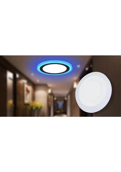 Adet Çift Renkli Hero LED Panel 6+3 Watt 14,5 cm Mavi - Beyaz Iki Renkli Tavan Spot Lambası indirimleri