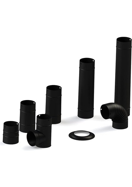 Bbq &amp; Soba Mat Siyah Emaye Soba Borusu A Dirseği-Çap: 13 cm fırsatları