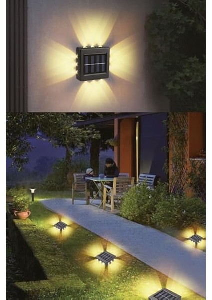 Enerjili Dekoratif Gece Bahçe ve Solar Çim Yer Duvar Aydınlatma Lambası Armatürü 8.5 x 8.5 cm (3) fiyatları