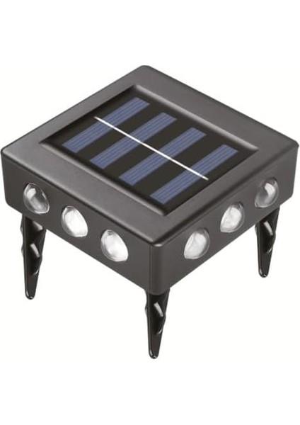 Enerjili Dekoratif Gece Bahçe ve Solar Çim Yer Duvar Aydınlatma Lambası Armatürü 8.5 x 8.5 cm (3) modelleri