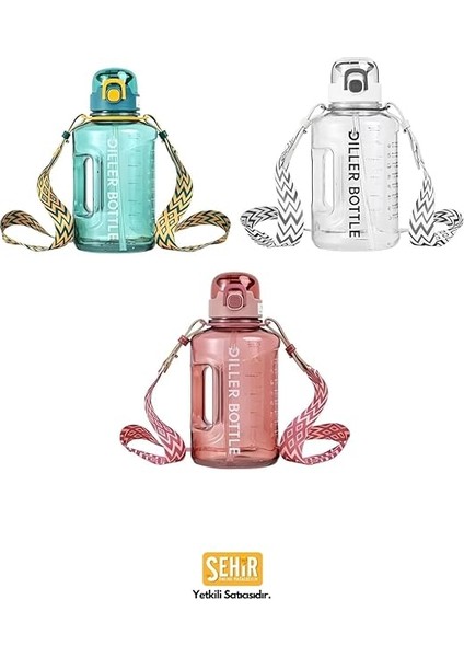 1700ML Mega Boy Askılı Kulplu Motivasyon Tritan Su Matarası (Kırmızı) indirimleri