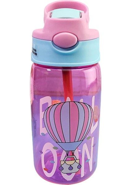Flip Pipetli Çocuk Su Şişesi, 480ML Çocuk Içme Suyu Şişesi, Taşıma Saplı ve Kolay Düğmeli Bpa Içermeyen Su Şişesi, Okul ve Spor Için Sızdırmaz Çocuk Su Şişesi