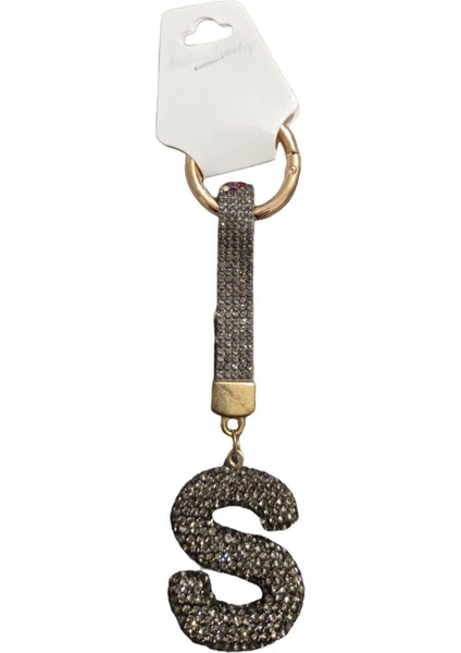 S Harfi Taşlı Anahtarlık Parıltılı Çanta Aksesuarı ve Anahtarlık