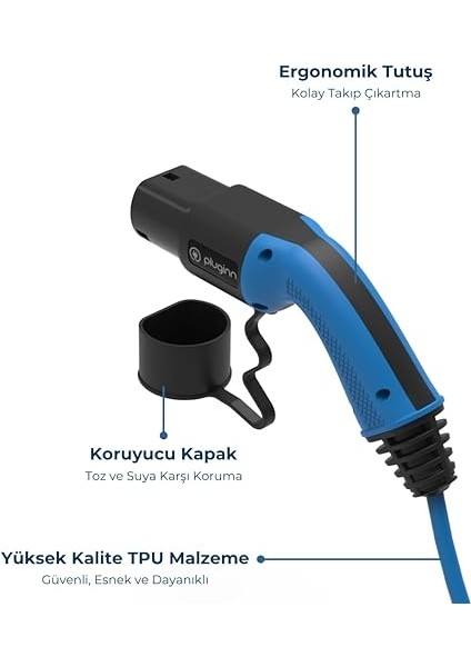 22 Kw Tip 2 Ac Elektrikli Araç Şarj Kablosu 5 Metre fırsatları