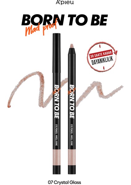 Uzun Süre Kalıcı, Bulaşma Yapmayan Jel Göz Kalemi APIEU Born To Be Madproof Eye Pencil Well Done 07
