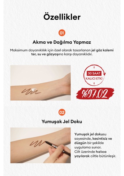 Uzun Süre Kalıcı, Bulaşma Yapmayan Jel Göz Kalemi APIEU Born To Be Madproof Eye Pencil Well Done 07