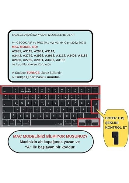 MacBook Türkçe‑q Klavye Koruyucu | Açık Pembe | Siyah| Şeffaf Silikon Kapak M1/m2/m3 Touch Id Uyumlu – Toz, Dökülme ve Çizilmelere Karşı Koruma Siyah fiyatları
